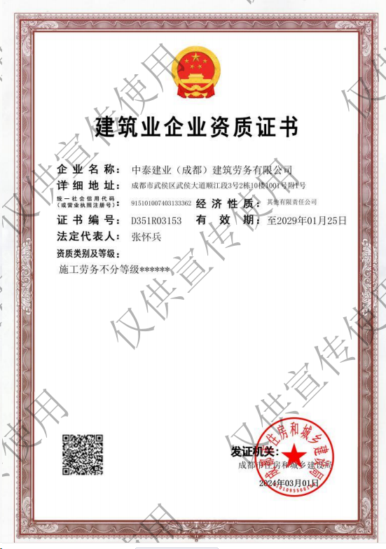 中泰建業(yè)(成都)建筑勞務有限公司